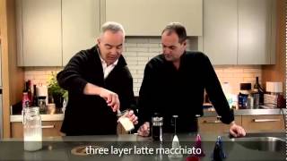 aerolatte  milk frother makes three layer caffè latte macchiato [upl. by Neelhsa]