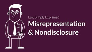 Misrepresentation and Nondisclosure  Contracts  Defenses amp Excuses [upl. by Nwahsyd657]