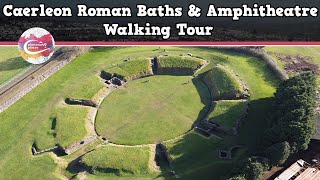 CAERLEON ROMAN BATHS amp AMPHITHEATRE WALES  Walking Tour  Pinned on Places [upl. by Dasha]