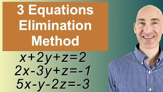 Solving Systems of 3 Equations Elimination [upl. by Ellenohs]