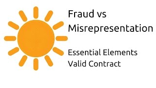 Fraud vs Misrepresentation  Other Essential Elements of a Valid Contract  CA CPT  CS amp CMA [upl. by Analaj]